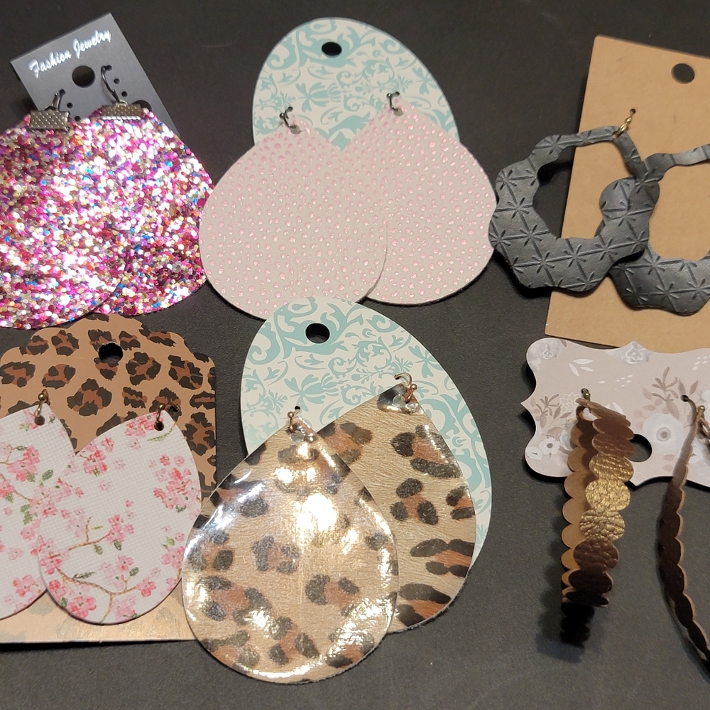 Faux leather earrings